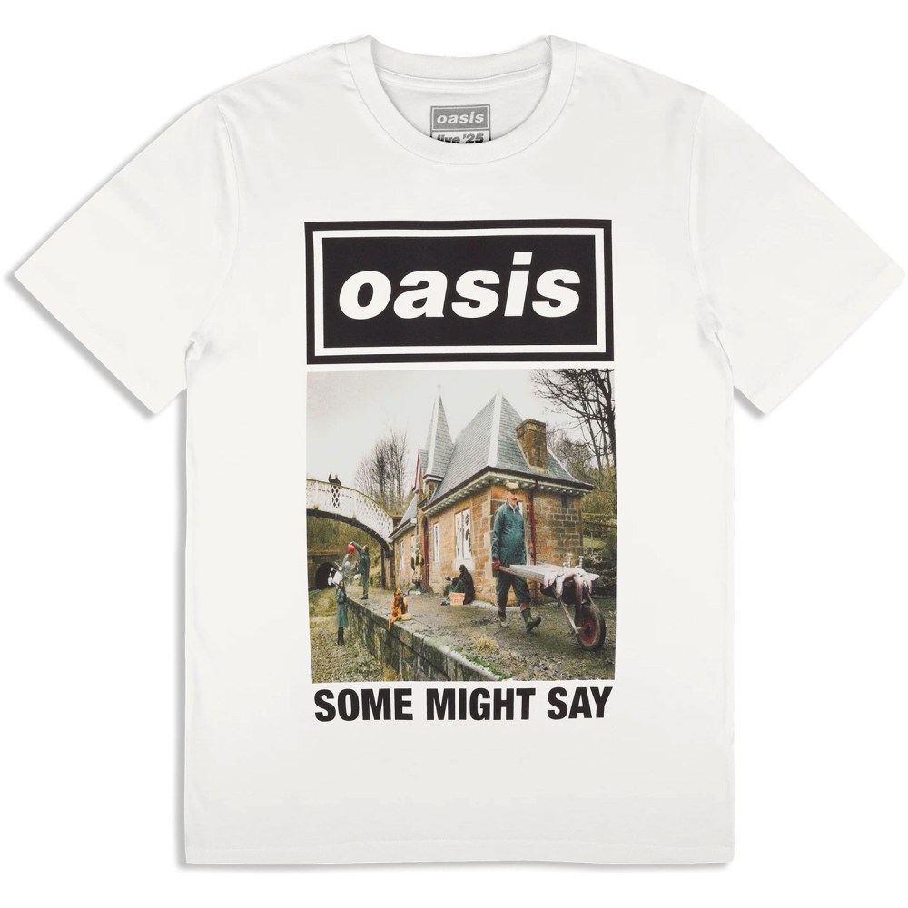 Oasis - Some Might Say Single Cover Herren TShirt - Weiß